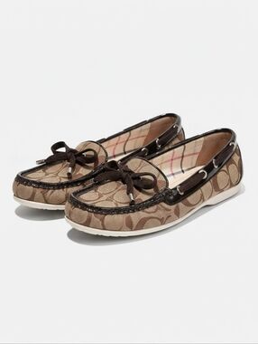 Coach Carisa Monogram Patent Flat Loafers